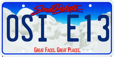 SD license plate 0SIE13