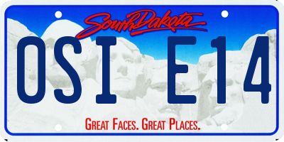 SD license plate 0SIE14