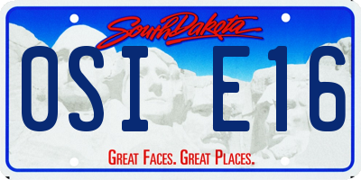 SD license plate 0SIE16