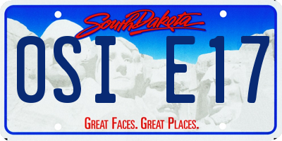SD license plate 0SIE17
