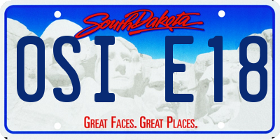 SD license plate 0SIE18