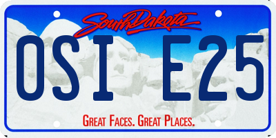 SD license plate 0SIE25