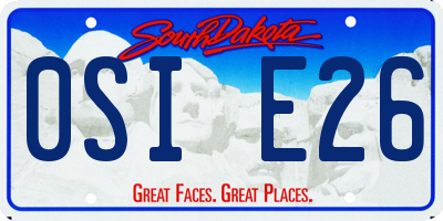 SD license plate 0SIE26