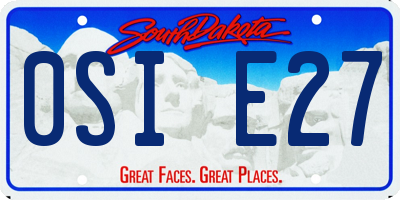SD license plate 0SIE27