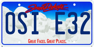 SD license plate 0SIE32