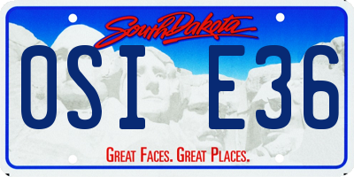 SD license plate 0SIE36