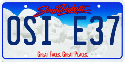 SD license plate 0SIE37