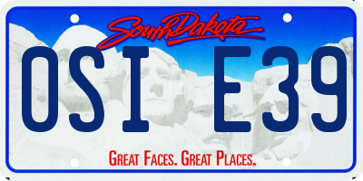 SD license plate 0SIE39