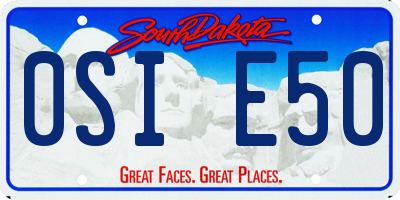 SD license plate 0SIE50