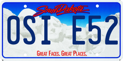 SD license plate 0SIE52
