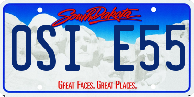 SD license plate 0SIE55