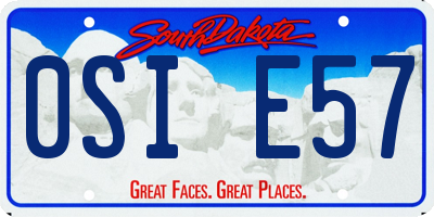 SD license plate 0SIE57