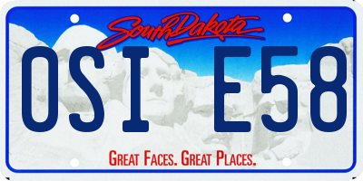 SD license plate 0SIE58