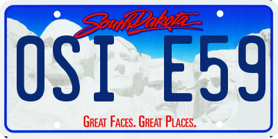 SD license plate 0SIE59