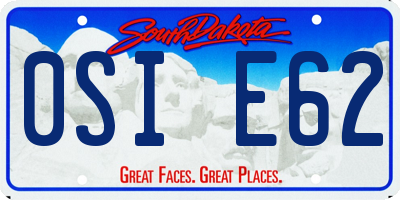 SD license plate 0SIE62
