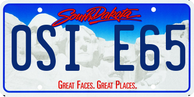 SD license plate 0SIE65