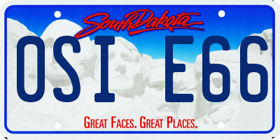 SD license plate 0SIE66