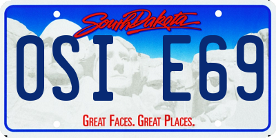 SD license plate 0SIE69