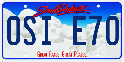 SD license plate 0SIE70