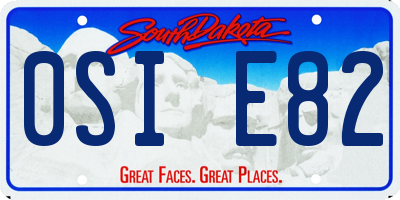 SD license plate 0SIE82