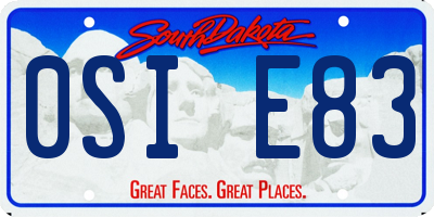 SD license plate 0SIE83