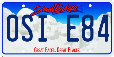 SD license plate 0SIE84