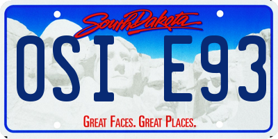 SD license plate 0SIE93