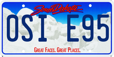 SD license plate 0SIE95