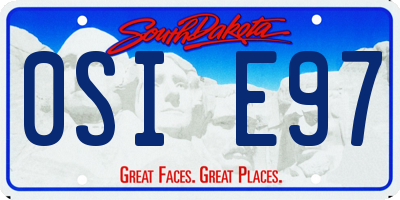 SD license plate 0SIE97