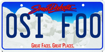 SD license plate 0SIF00