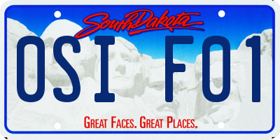 SD license plate 0SIF01