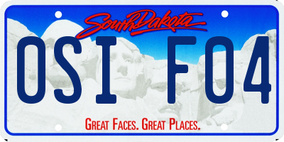 SD license plate 0SIF04