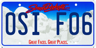 SD license plate 0SIF06