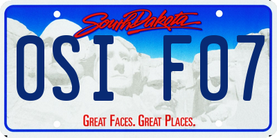 SD license plate 0SIF07