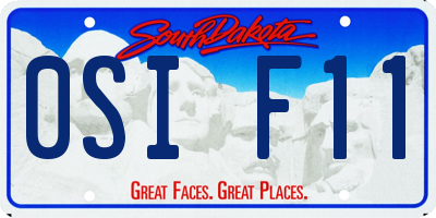 SD license plate 0SIF11