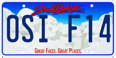 SD license plate 0SIF14