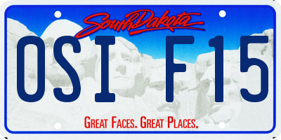 SD license plate 0SIF15