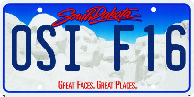 SD license plate 0SIF16