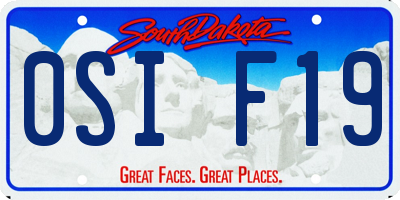 SD license plate 0SIF19