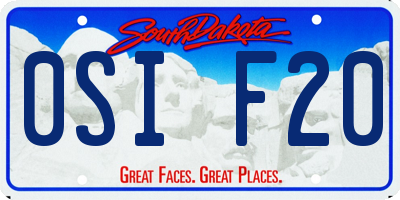 SD license plate 0SIF20