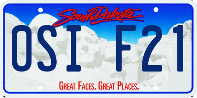 SD license plate 0SIF21
