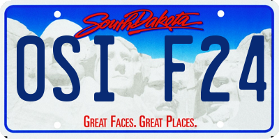 SD license plate 0SIF24