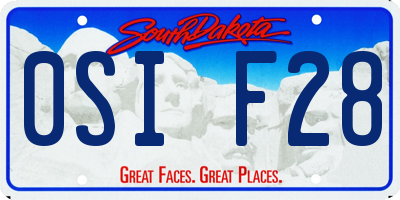SD license plate 0SIF28