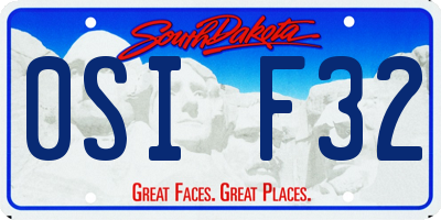 SD license plate 0SIF32