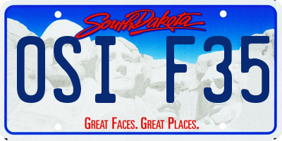 SD license plate 0SIF35