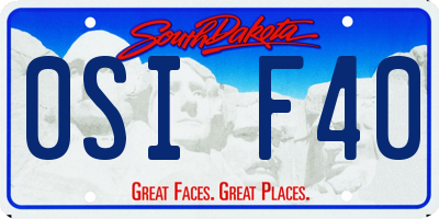 SD license plate 0SIF40