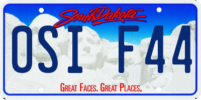 SD license plate 0SIF44