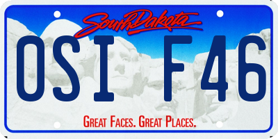 SD license plate 0SIF46