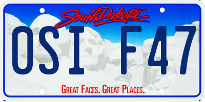 SD license plate 0SIF47