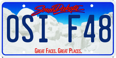 SD license plate 0SIF48